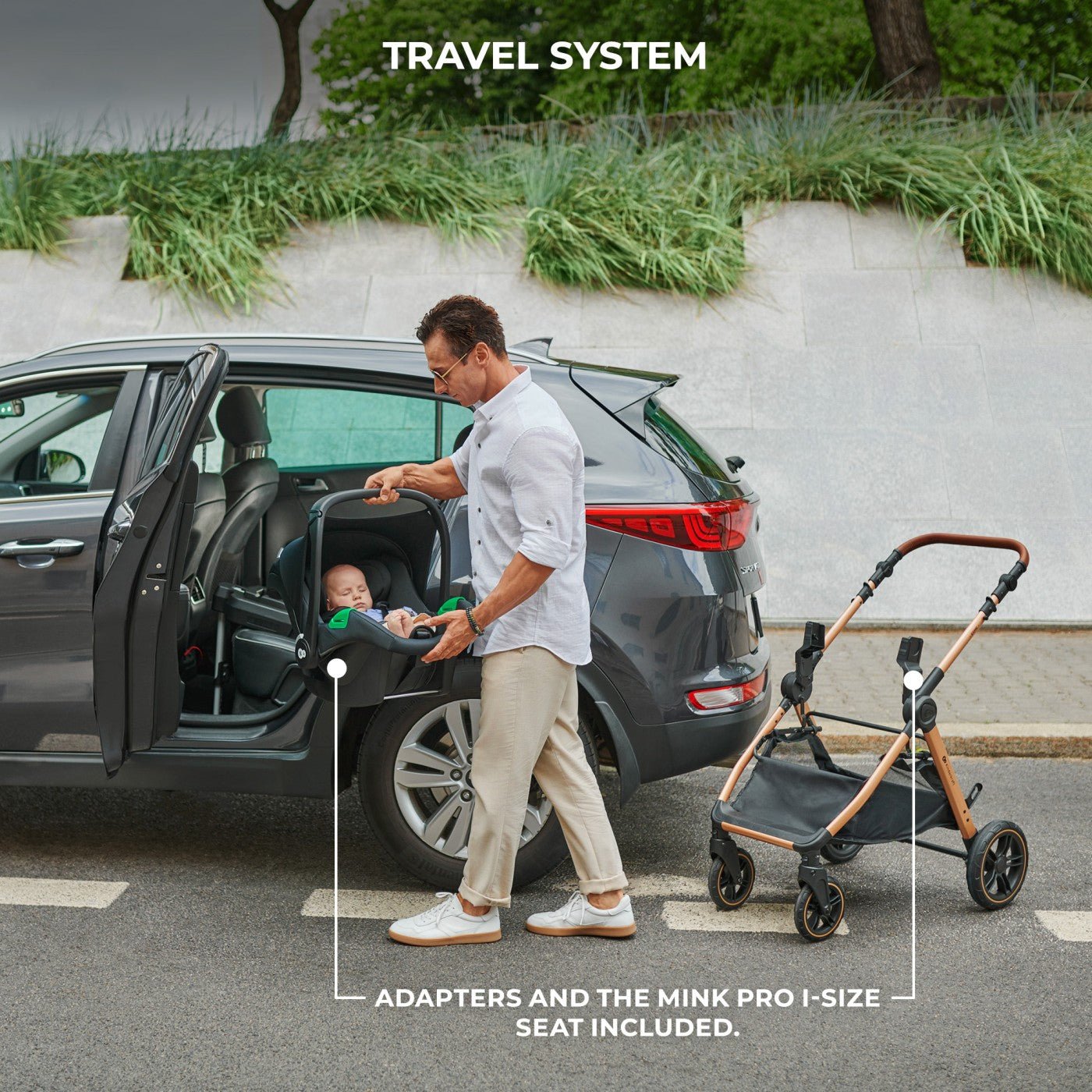 Carucior Kinderkraft esme, 3 in 1, sand beige - Publisol.ro