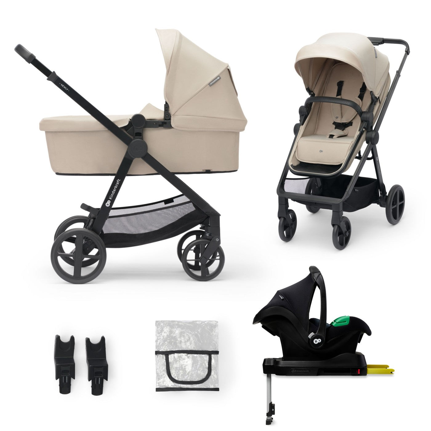 Carucior Kinderkraft newly, 4 in 1, sand beige - Publisol.ro