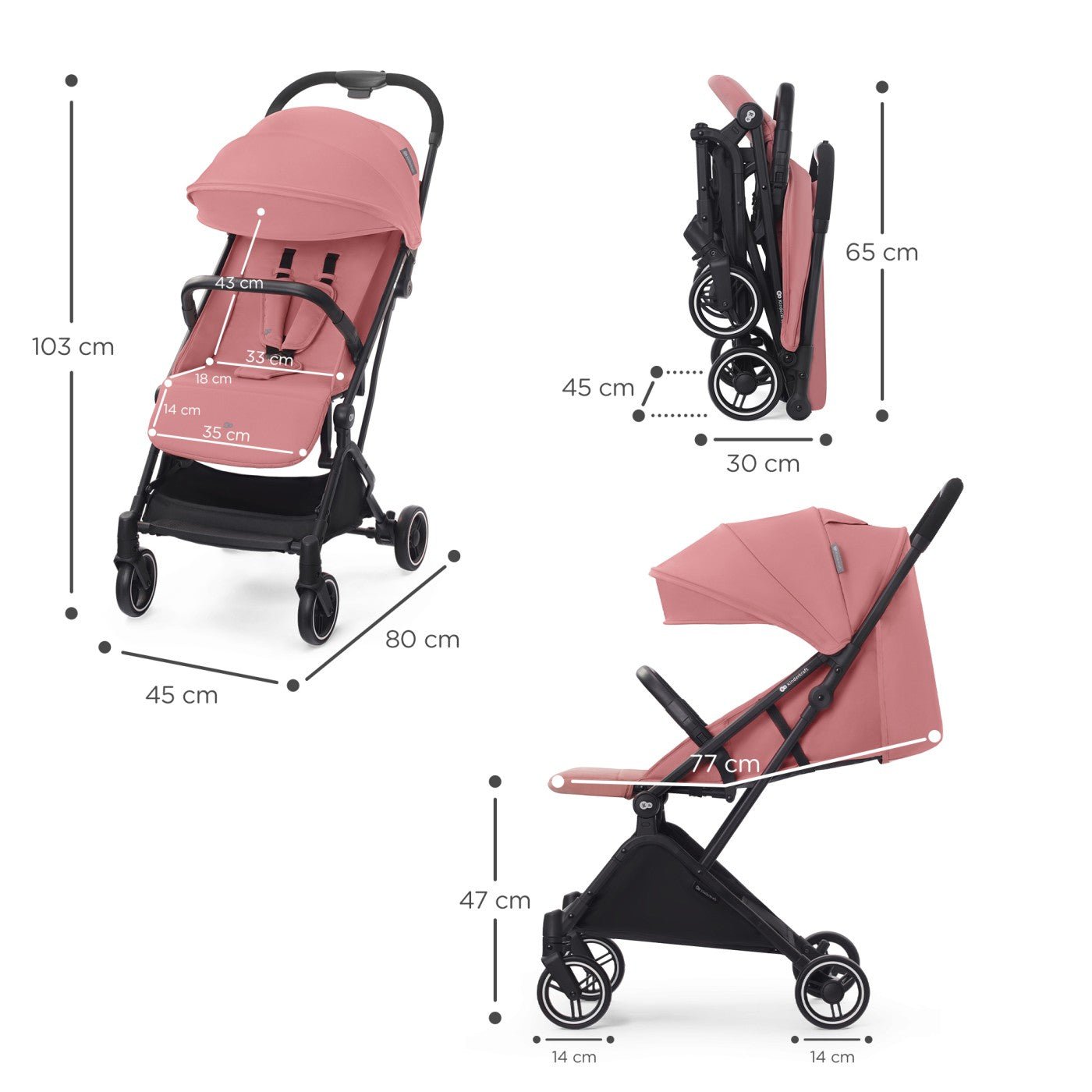 Carucior sport kinderkraf indy2, dhalia pink - Publisol.ro