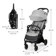 Carucior sport Kinderkraft apino, 0 - 22 kg, dove grey - Publisol.ro