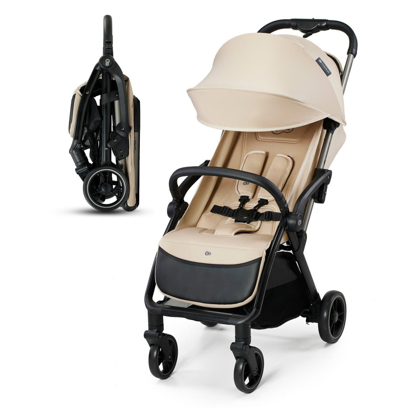 Carucior sport Kinderkraft apino, 0 - 22 kg, dune beige - Publisol.ro