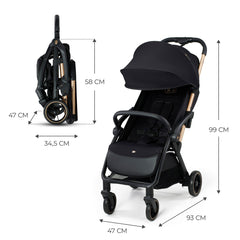 Carucior sport Kinderkraft apino, 0 - 22 kg, raven black - Publisol.ro