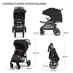 Carucior sport Kinderkraft grande plus, black - Publisol.ro