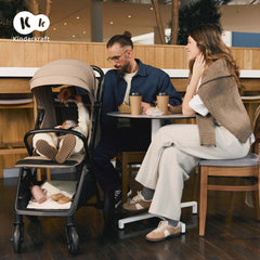 Carucior sport Kinderkraft loom, 0 - 22 kg, linen beige - Publisol.ro