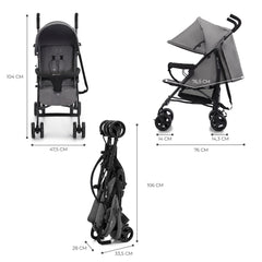 Carucior sport Kinderkraft tik, tip umbrela, stone grey - Publisol.ro