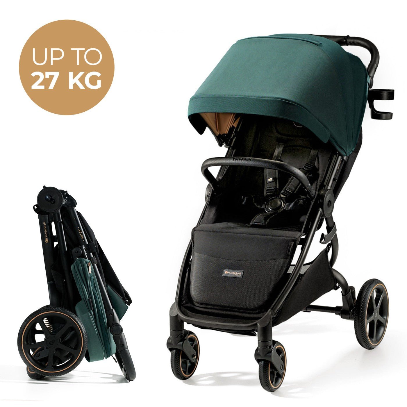 Carucior sport, ultra compact mitzy, 0 - 22 kg, jade green - Publisol.ro