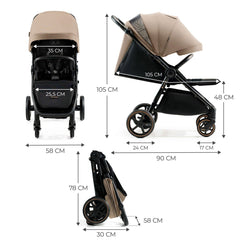 Carucior sport, ultra compact mitzy, 0 - 22 kg, linen beige - Publisol.ro