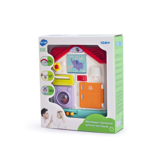 Casuta de jucarie cu activitati senzoriale montessori, Jucarii Bebe - Publisol.ro