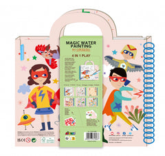 Cea mai mare Carte de pictat cu apa, sabloane, stampile si jocuri, portabila - Supereroi - Avenir