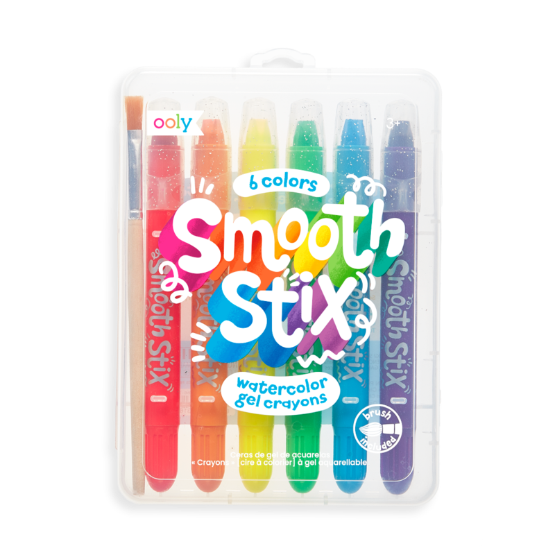 Creioane acuarela cu gel, Smooth Stix, set 6 culori - Ooly - Publisol.ro