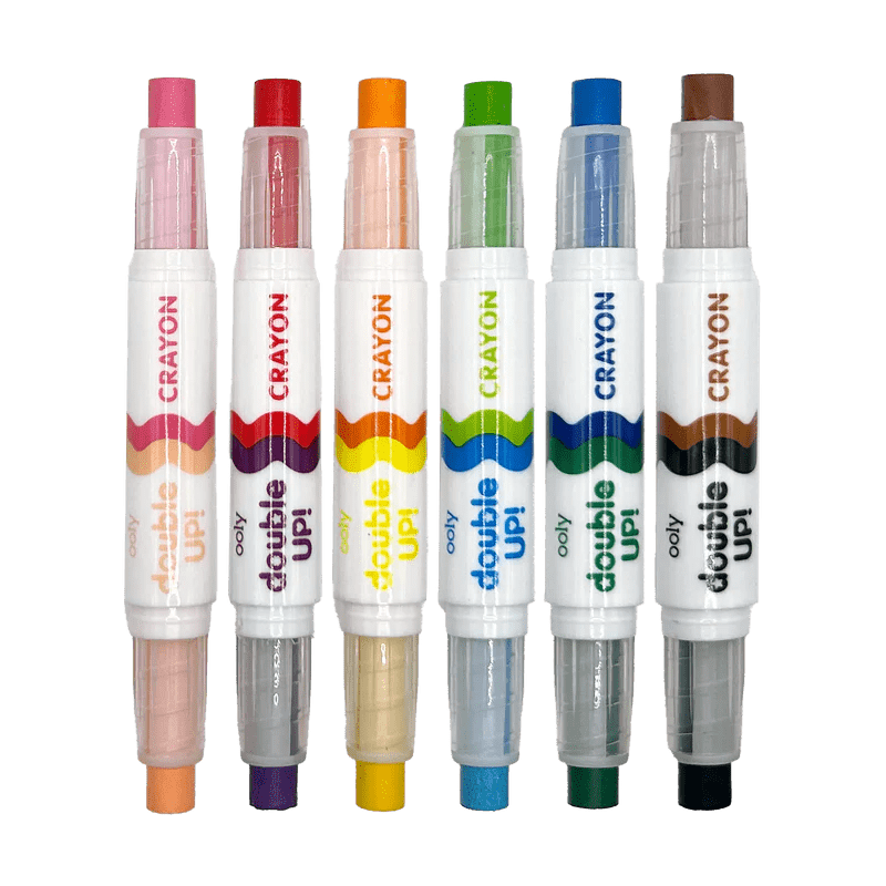 Creioane cerate duble, set de 6, Double up! , 12 culori - Ooly - Publisol.ro