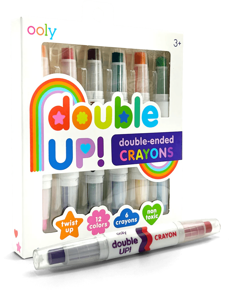 Creioane cerate duble, set de 6, Double up! , 12 culori - Ooly - Publisol.ro