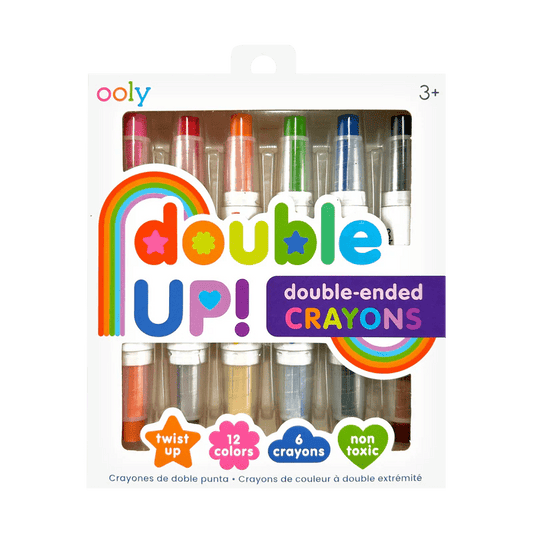 Creioane cerate duble, set de 6, Double up! , 12 culori - Ooly - Publisol.ro