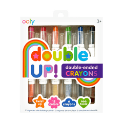Creioane cerate duble, set de 6, Double up! , 12 culori - Ooly - Publisol.ro