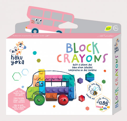 Creioane cerate interconectabile Block Crayons - Autobuz Scolar, Haku Yoka - Avenir