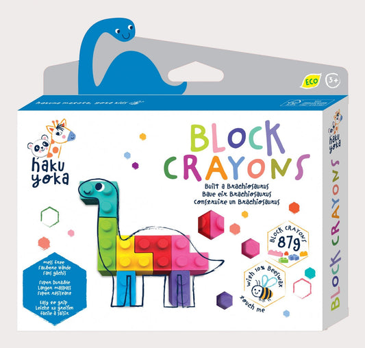 Creioane cerate interconectabile Block Crayons - Dinozaur Brachiosaurus, Haku Yoka - Avenir - Publisol.ro