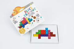 Creioane cerate interconectabile Block Crayons - Dinozaur Triceratops, Haku Yoka - Avenir