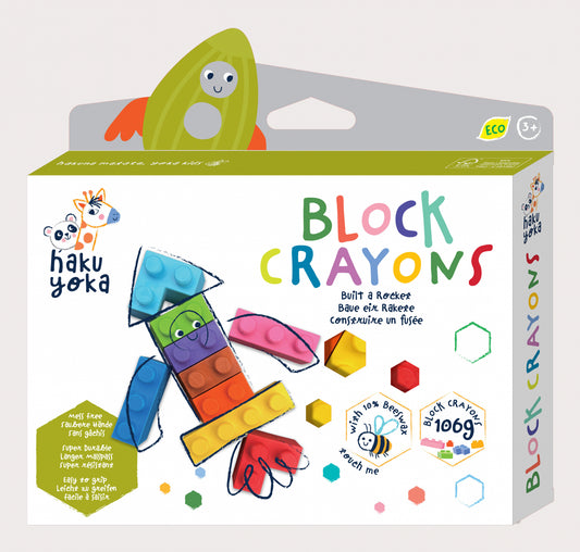 Creioane cerate interconectabile Block Crayons - Racheta, Haku Yoka - Avenir