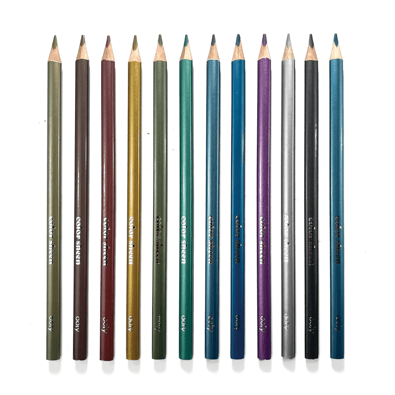 Creioane Colorate Metalice Color Sheen - Set de 12 - Ooly - Publisol.ro