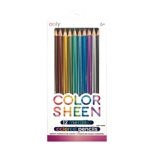 Creioane Colorate Metalice Color Sheen - Set de 12 - Ooly - Publisol.ro