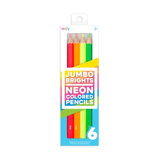 Creioane Colorate Neon Jumbo Brights - set de 6 - Ooly