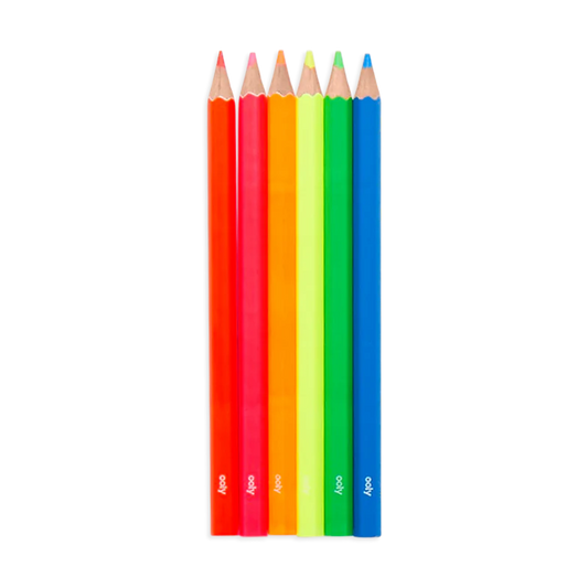 Creioane Colorate Neon Jumbo Brights - set de 6 - Ooly