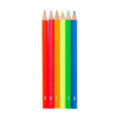 Creioane Colorate Neon Jumbo Brights - set de 6 - Ooly