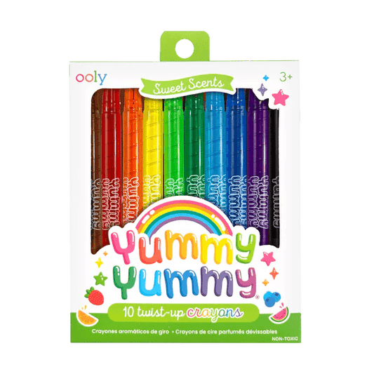 Creioane colorate parfumate rasucibile - Yummy Yummy, set de 10 - Ooly - Publisol.ro
