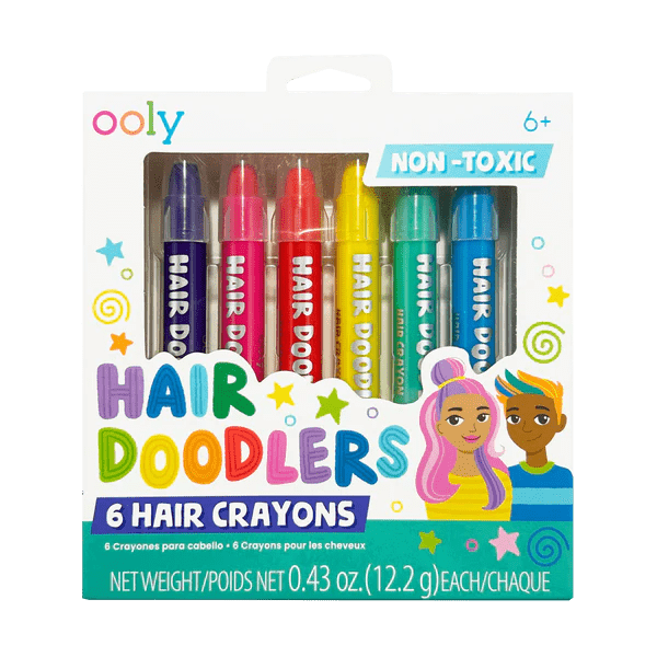 Creioane colorate pentru par Hair Doodlers - set de 6 - Ooly - Publisol.ro