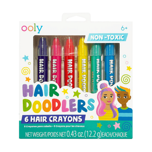 Creioane colorate pentru par Hair Doodlers - set de 6 - Ooly - Publisol.ro