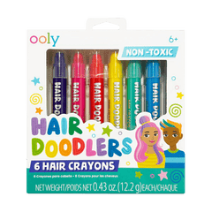 Creioane colorate pentru par Hair Doodlers - set de 6 - Ooly - Publisol.ro