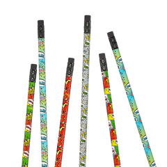 Creioane grafit HB Comic Attack - Set de 12 - Ooly