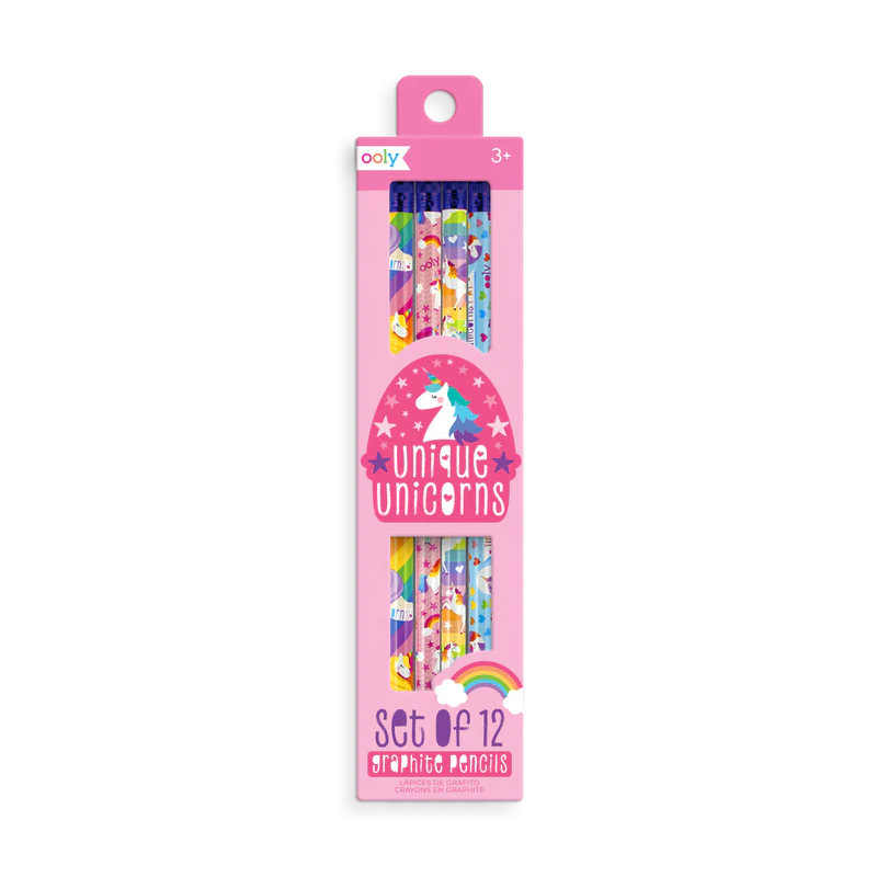 Creioane grafit HB Unique Unicorns - Set de 12 - Ooly - Publisol.ro