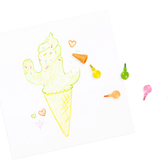 Creioane intercalate si radiera parfumata Rainbow Scoops - Ooly