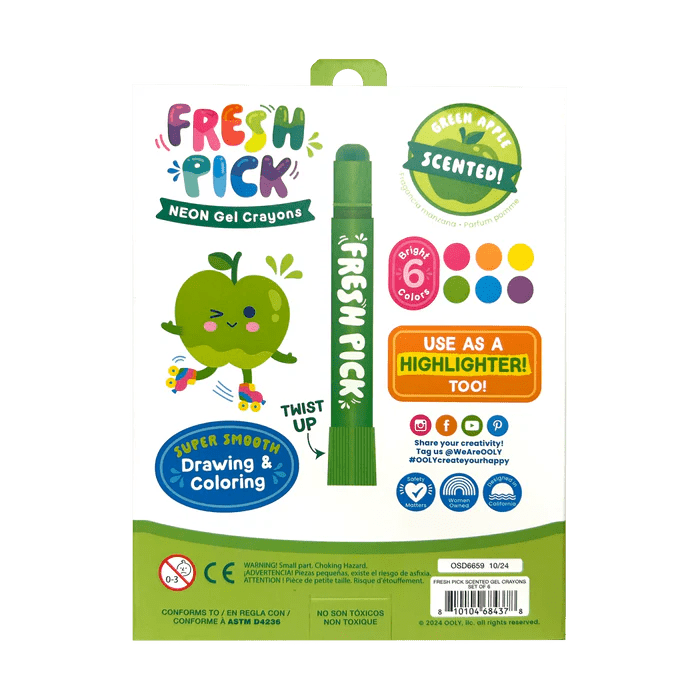 Creioane parfumate Fresh Pick, Apple (Set de 6) - Ooly - Publisol.ro