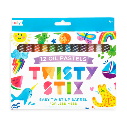 Creioane pictura cu ulei, Twisty Stix, set 12 culori - Ooly - Publisol.ro