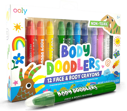 Creioane pictura pentru fata si piele, Body Doodlers, set de 12 - Ooly - Publisol.ro