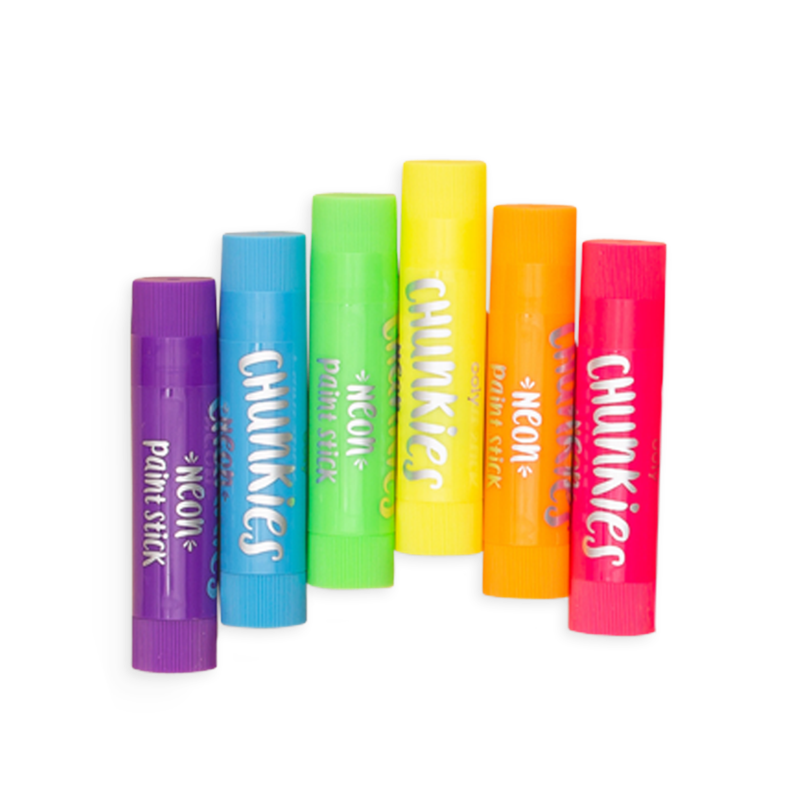 Creioane tempera solida Chunkies culori neon, 6 bucati - Ooly - Publisol.ro