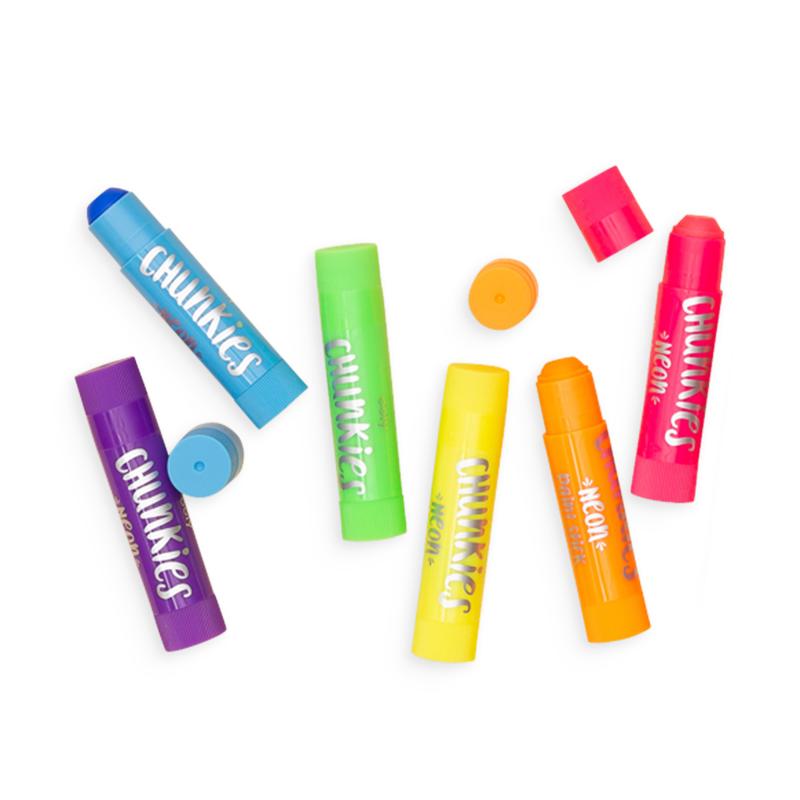 Creioane tempera solida Chunkies culori neon, 6 bucati - Ooly - Publisol.ro