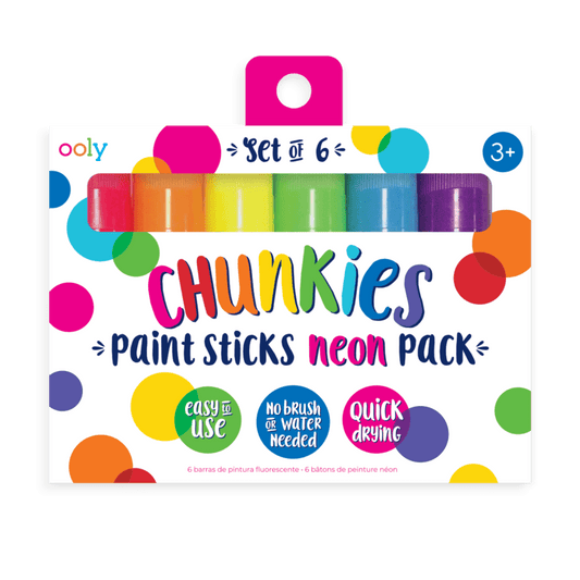 Creioane tempera solida Chunkies culori neon, 6 bucati - Ooly - Publisol.ro