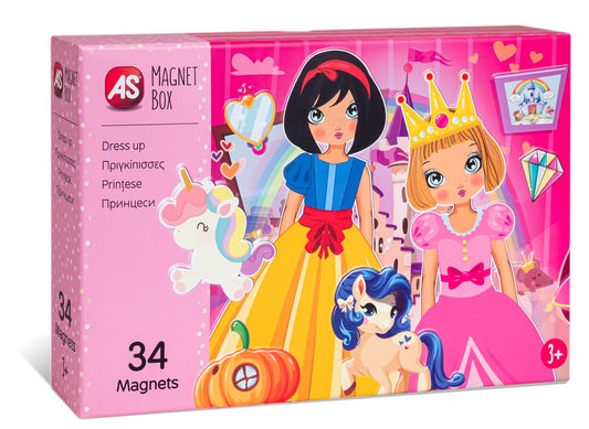 Cutie magnetica imbraca printesele cu 34 de piese, AS - Publisol.ro