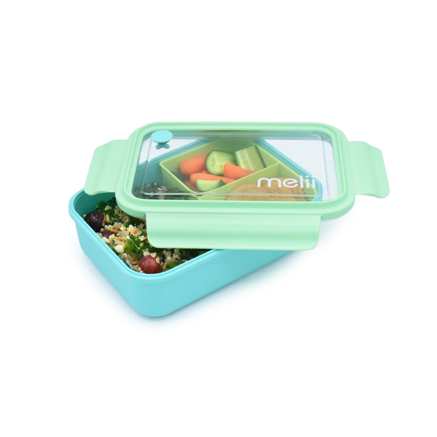 Cutie pranz bento 1250ml cutie detasabila melii blue mint lime, Melii - Publisol.ro
