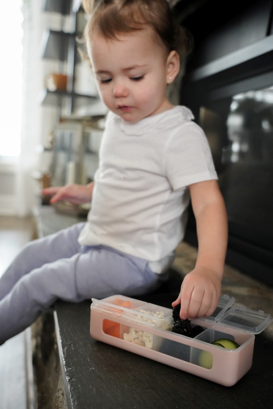 Cutie snack 4 compartimente, roz, Melii - Publisol.ro