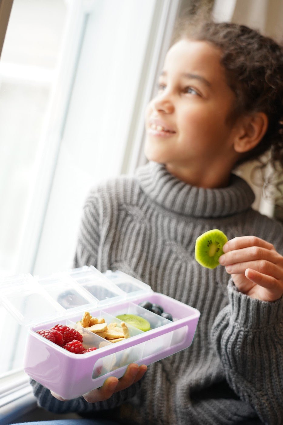 Cutie snack 4 compartimente, roz, Melii - Publisol.ro