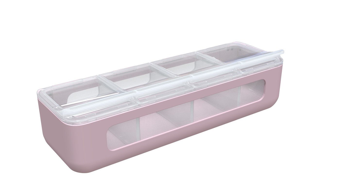 Cutie snack 4 compartimente, roz, Melii - Publisol.ro