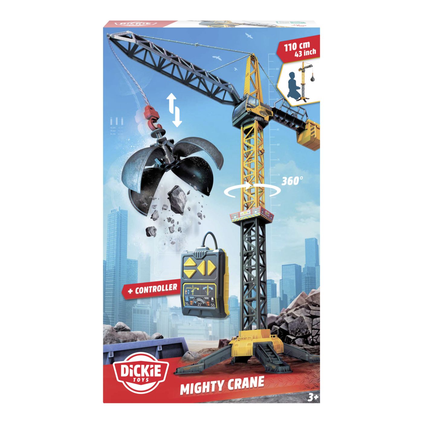 Dickie macara Mighty Crane 110 cm rotatie 360 cu telecomanda - Publisol.ro