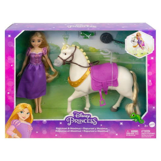 Disney princess set papusa rapunzel si calul maximus, Mattel - Publisol.ro