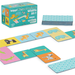 Domino cu Imagini Boppi, 28 piese, Animale salbatice - boppi - Publisol.ro
