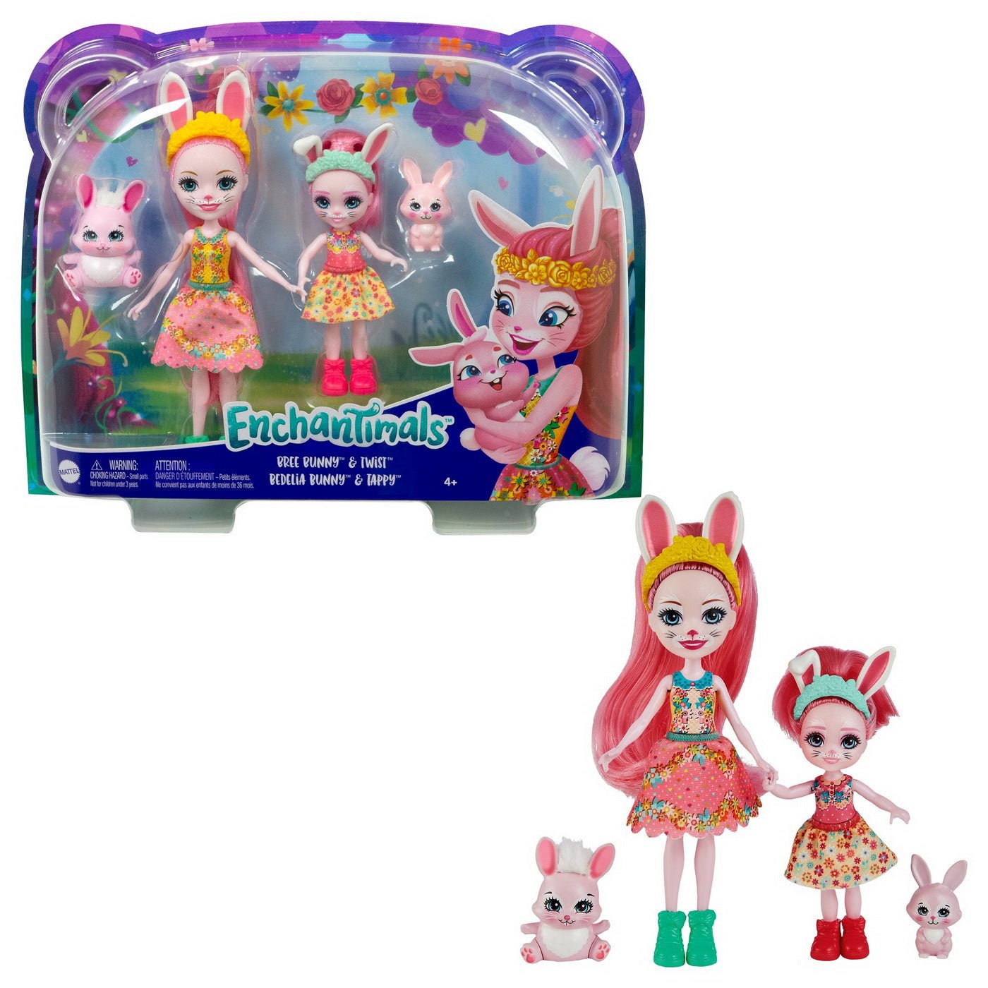 Enchantimals set papusi surori si animalutele lor Bree Bunny si Twist si Bedelia Bunny si Tappy - Publisol.ro