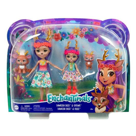 Enchantimals set papusi surori si animalutele lor danessa deer si sprint si danetta deer si fleet, Mattel - Publisol.ro